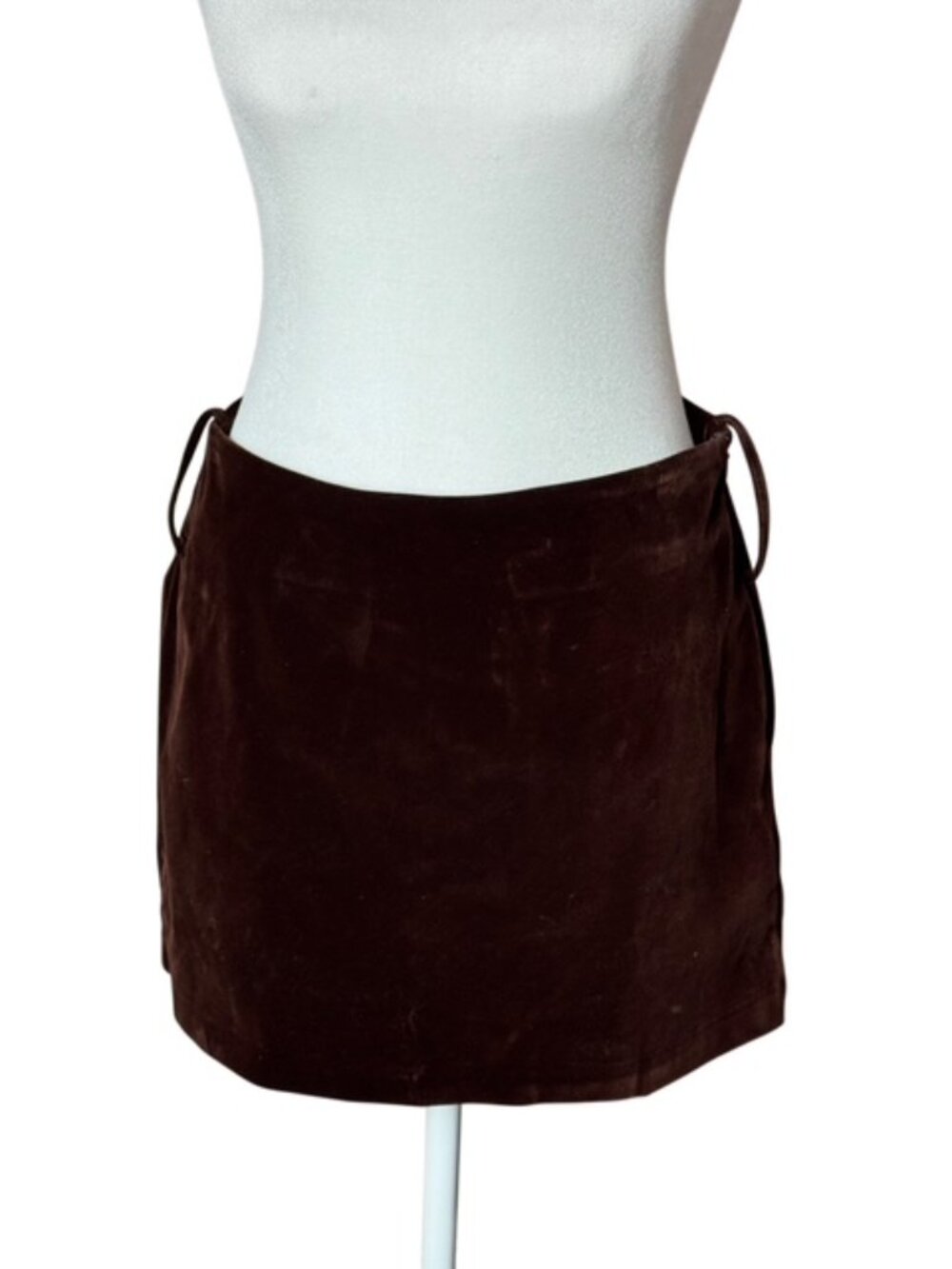 NWT Commense Dark Brown Velvet Mini Skirt